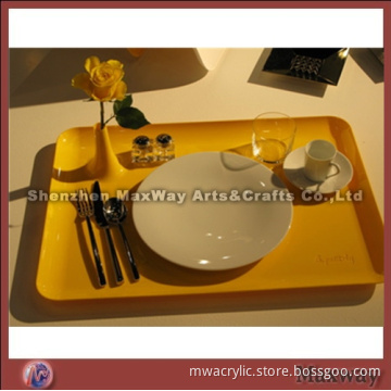 Yellow High Grade Acrylic Dinning Tray